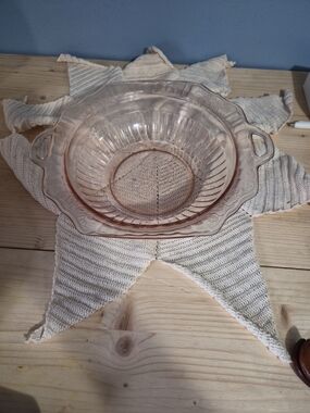 Vintage Anchor Hocking Glass Bowl Mayfair Open Rose Pink Depression 11 3/4"